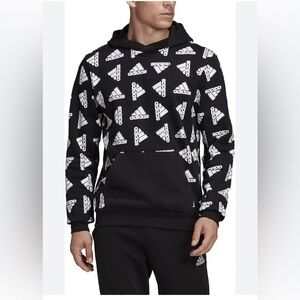 Adidas Men's Black/White And Aqua/WhitePatterned Hoodie